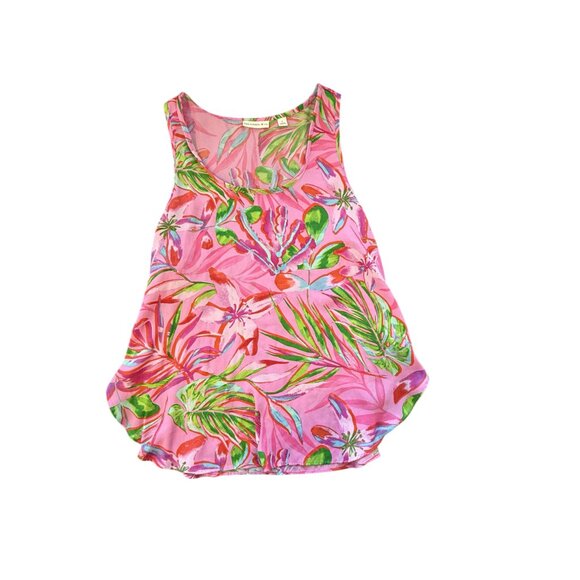 Van Winkle & Co Tropical Print Sleeveless Top & Elastic Waist Pajamas Small - Picture 2 of 4